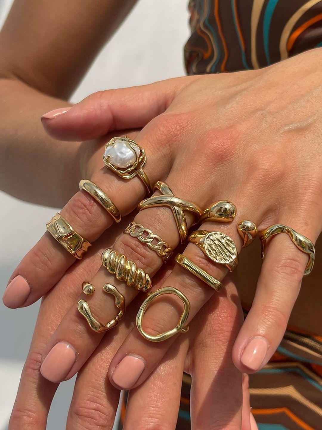 Set Of 12 Silver-Plated Finger Ring