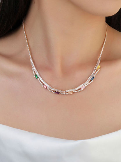 SALTY Stainless Steel Artificial Stones Necklace
