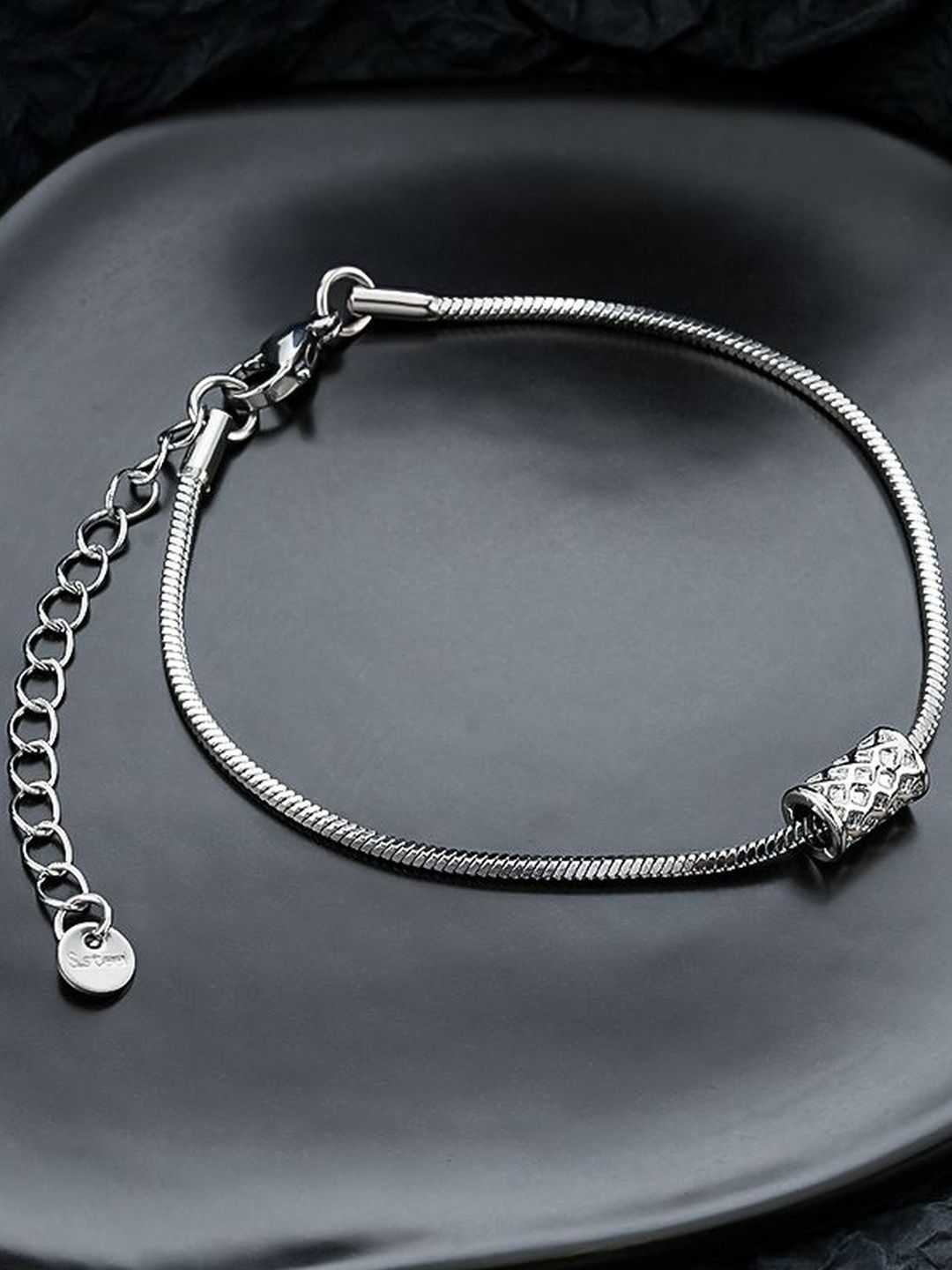 Men Silver-Plated Armlet Bracelet