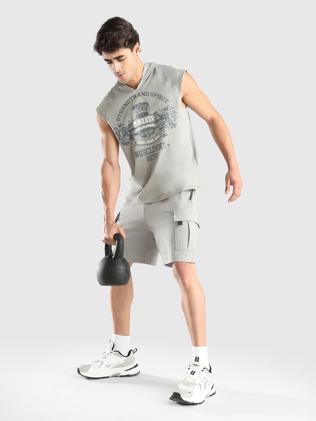 Men X-Dry Soft Typography Printed Hooded T-shirt