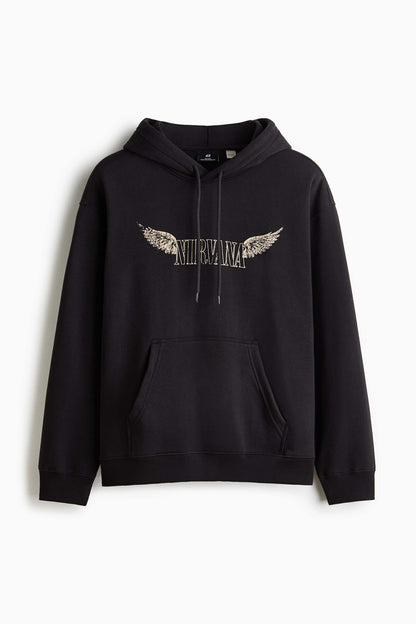 Loose Fit Printed Hoodie