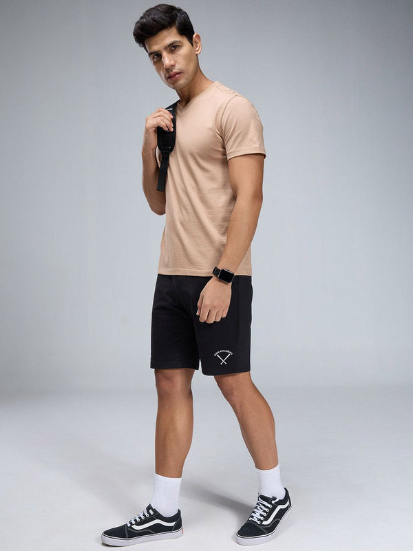 Beige Supima V - Neck T-Shirt
