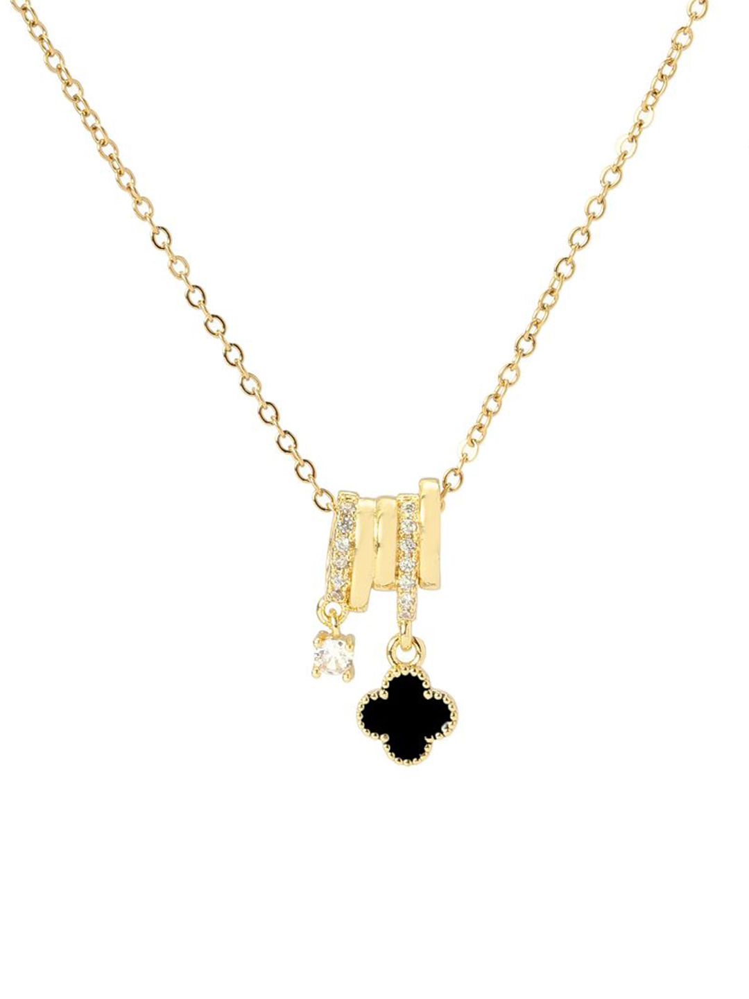 SALTY Cloverte Artificial Stones Studded Pendants With Chains