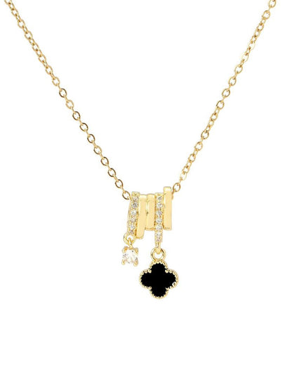 SALTY Cloverte Artificial Stones Studded Pendants With Chains