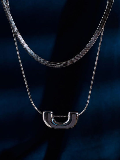 SALTY Stainless Steel Arcadian Charm Layered Necklace