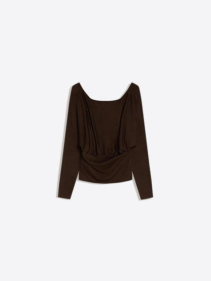 Long sleeve ruched T-shirt