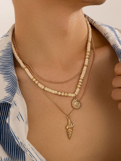 Gold-Plated Artificial Baeded MInimal Necklace