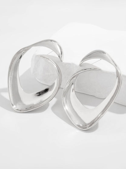 Silver-Plated Contemporary Drop Earrings
