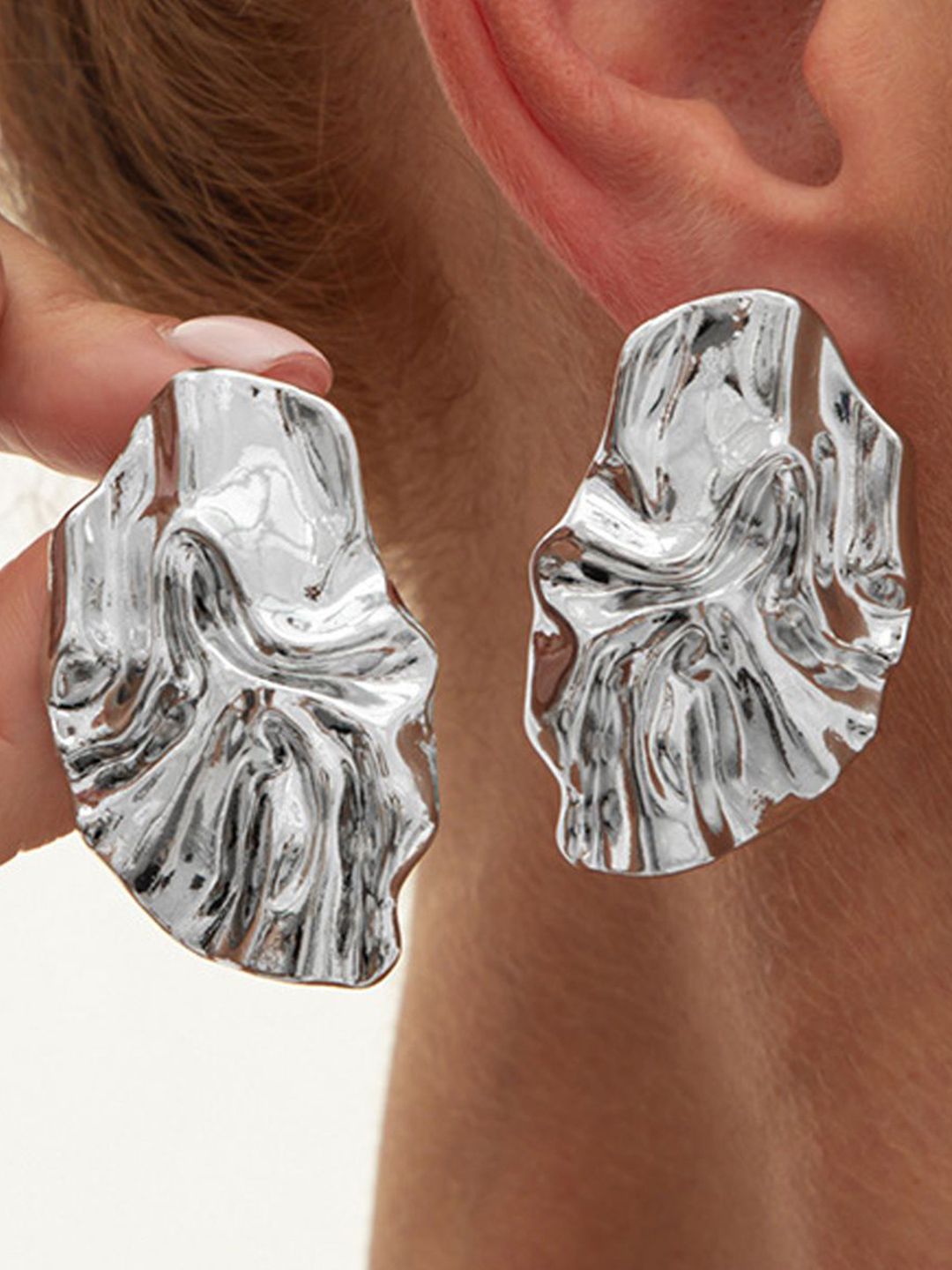 Silver-Plated Contemporary Studs