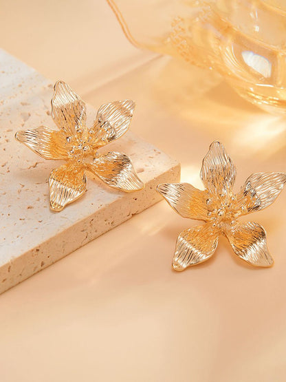 Gold-Plated Floral Drop Earrings