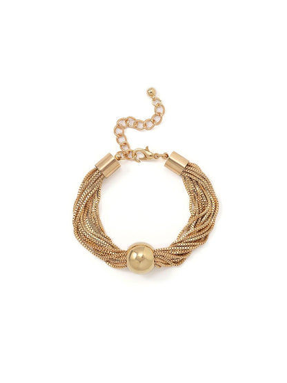 Women Handcrafted Gold-Plated Multistrand Bracelet