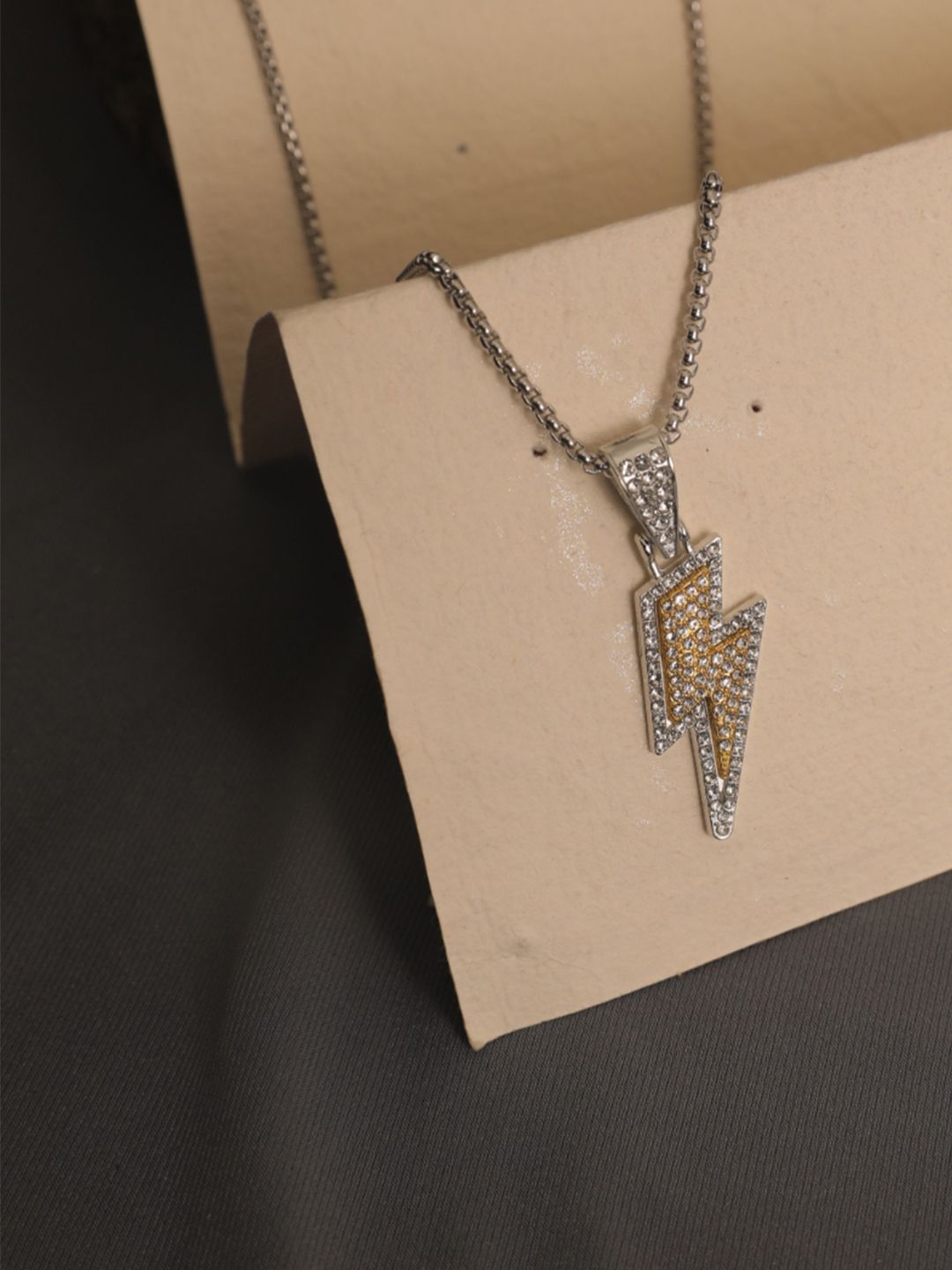 SALTY Men Stainless Steel Electrostorm Shimmer Pendant With Chain