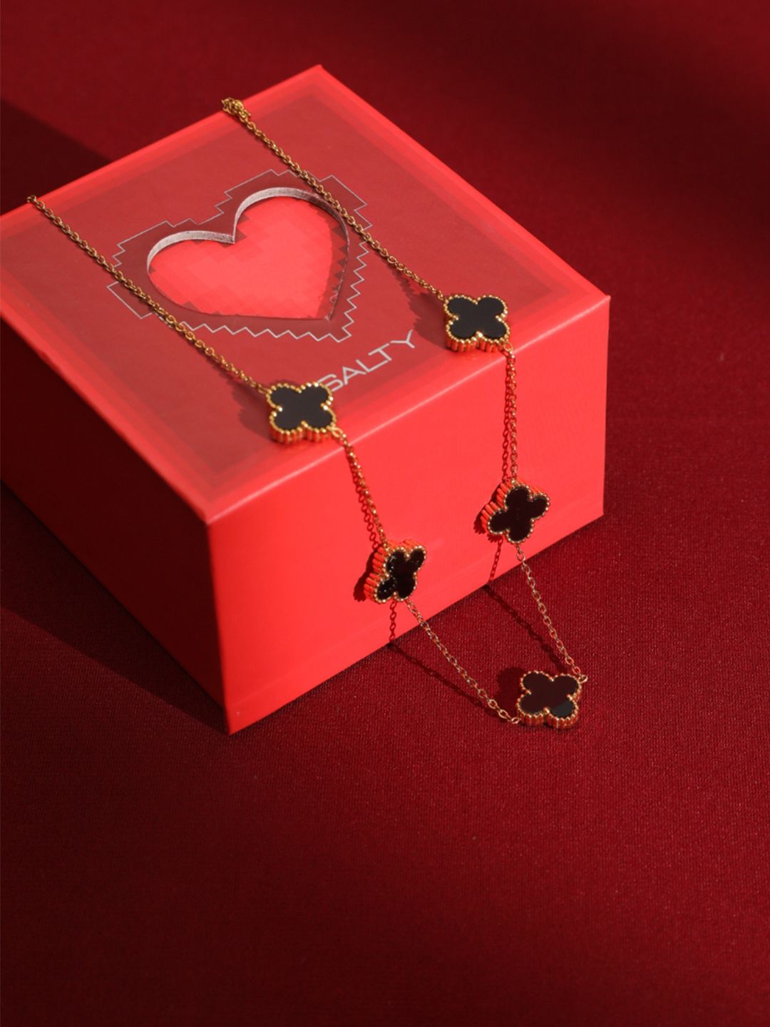 SALTY Charm of the Night Clover Pendant Necklace