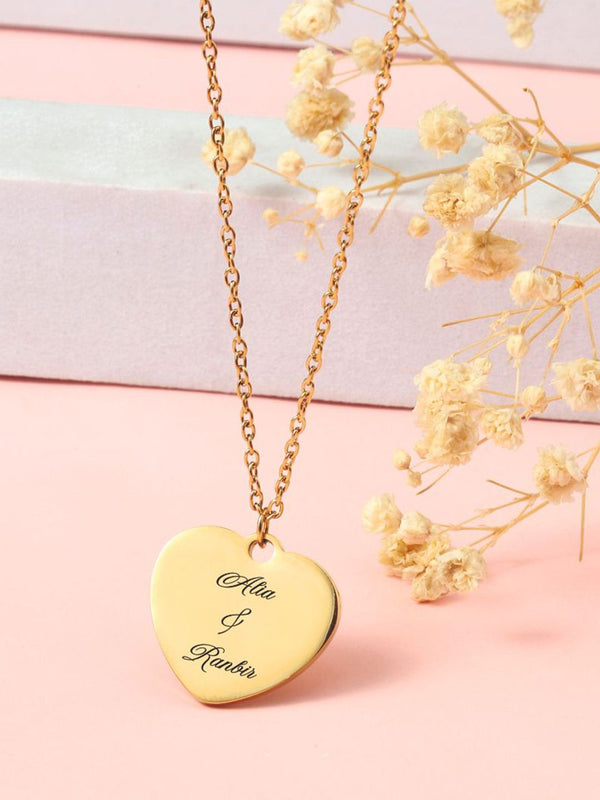 SALTY Golden Love Minimal Personalised Pendant With Chain