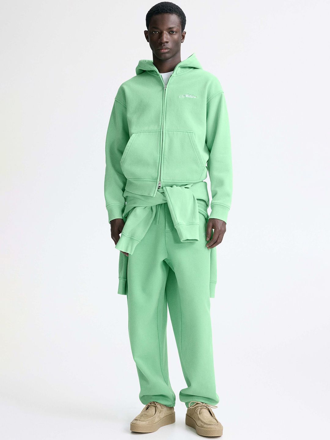 Loose Fit Boxy Zip-Through Hoodie