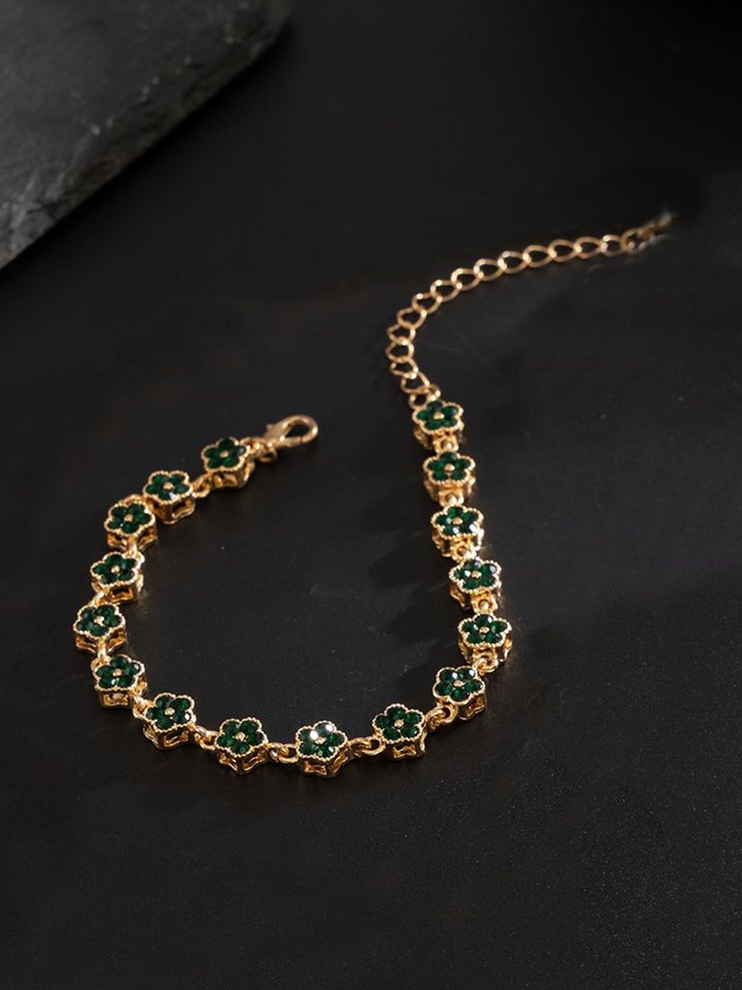 Men Handcrafted Gold-Plated Charm Bracelet