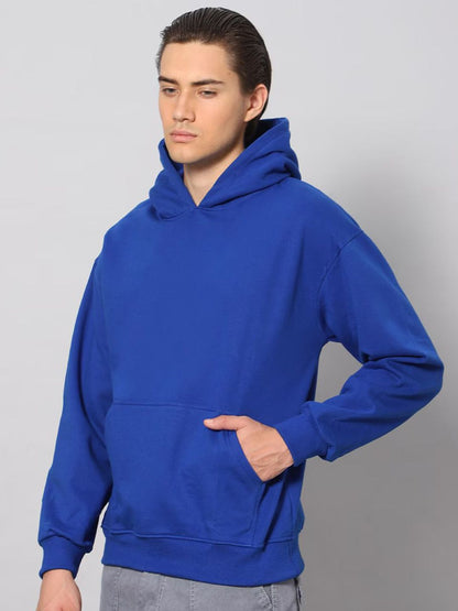 Men Solid Hooded Sweatshirt