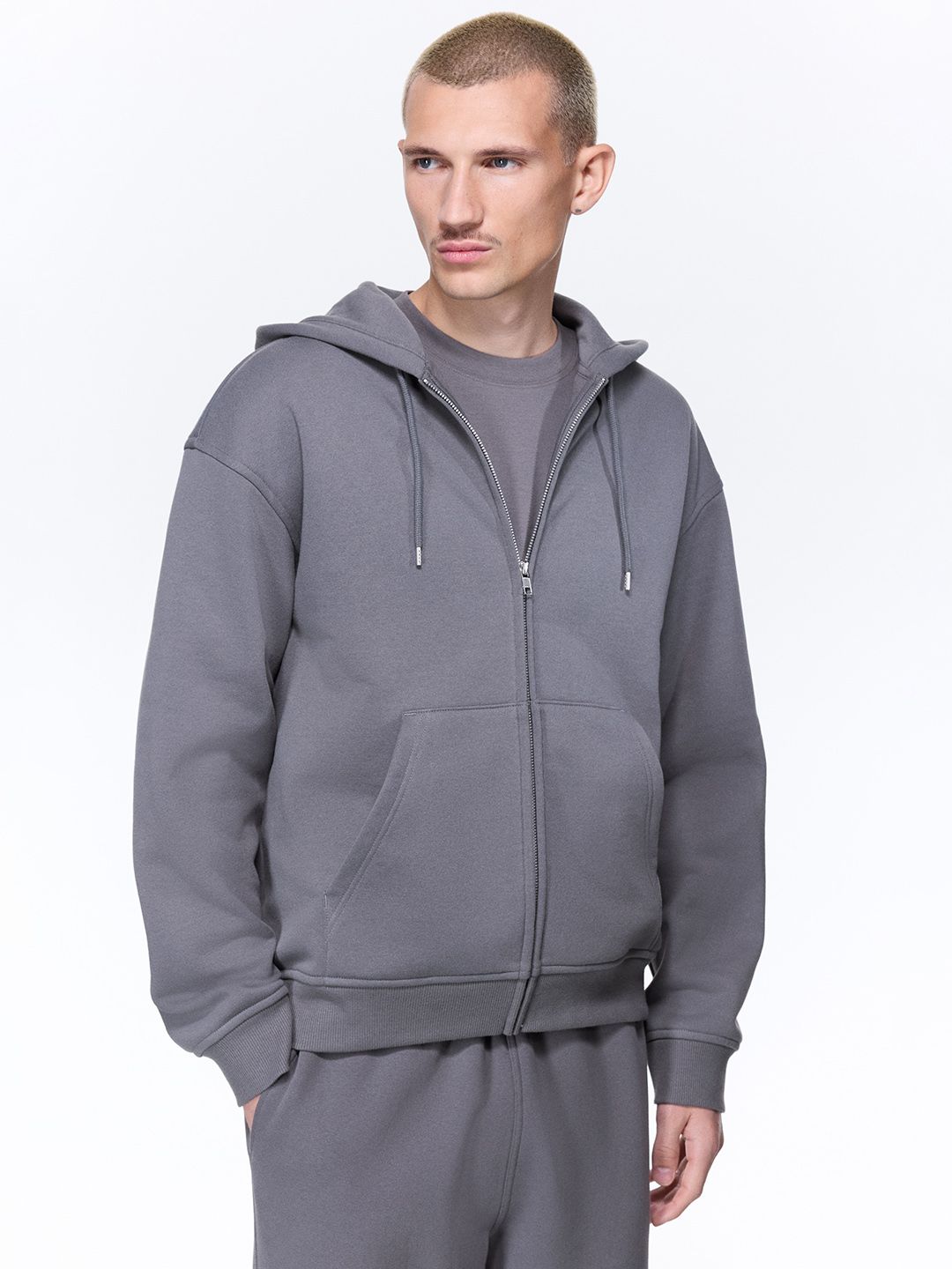 Loose Fit Zip-Through Hoodie