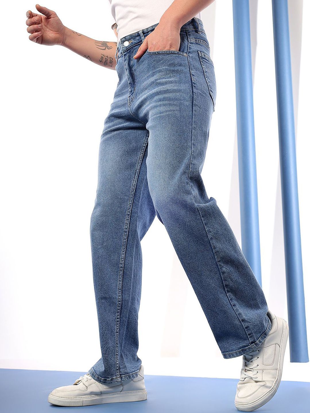 Men Comfort Regular Fit Mid-Rise Stretchable Jeans