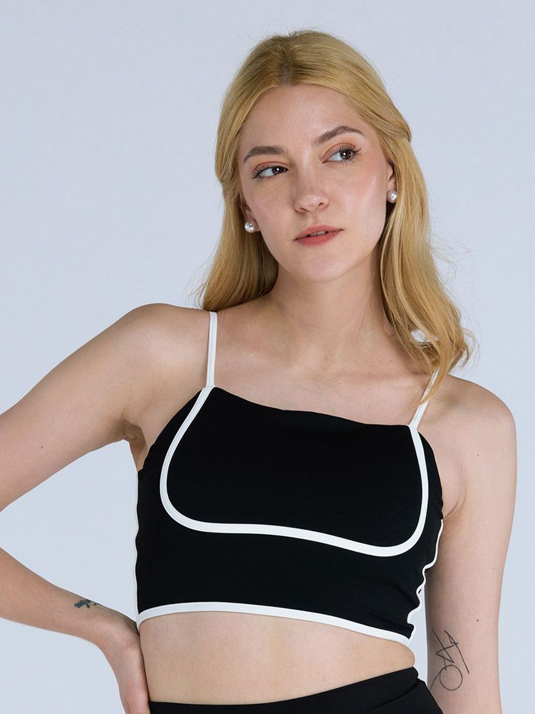 Black Contrast Trim Top