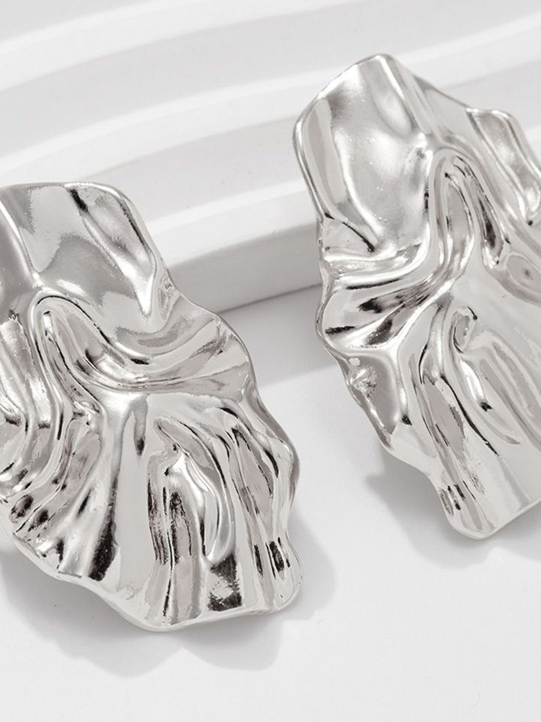 Silver-Plated Contemporary Studs