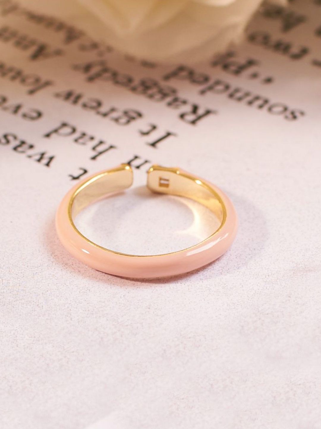 SALTY Gold-Plated Stone-Studded Finger Ring