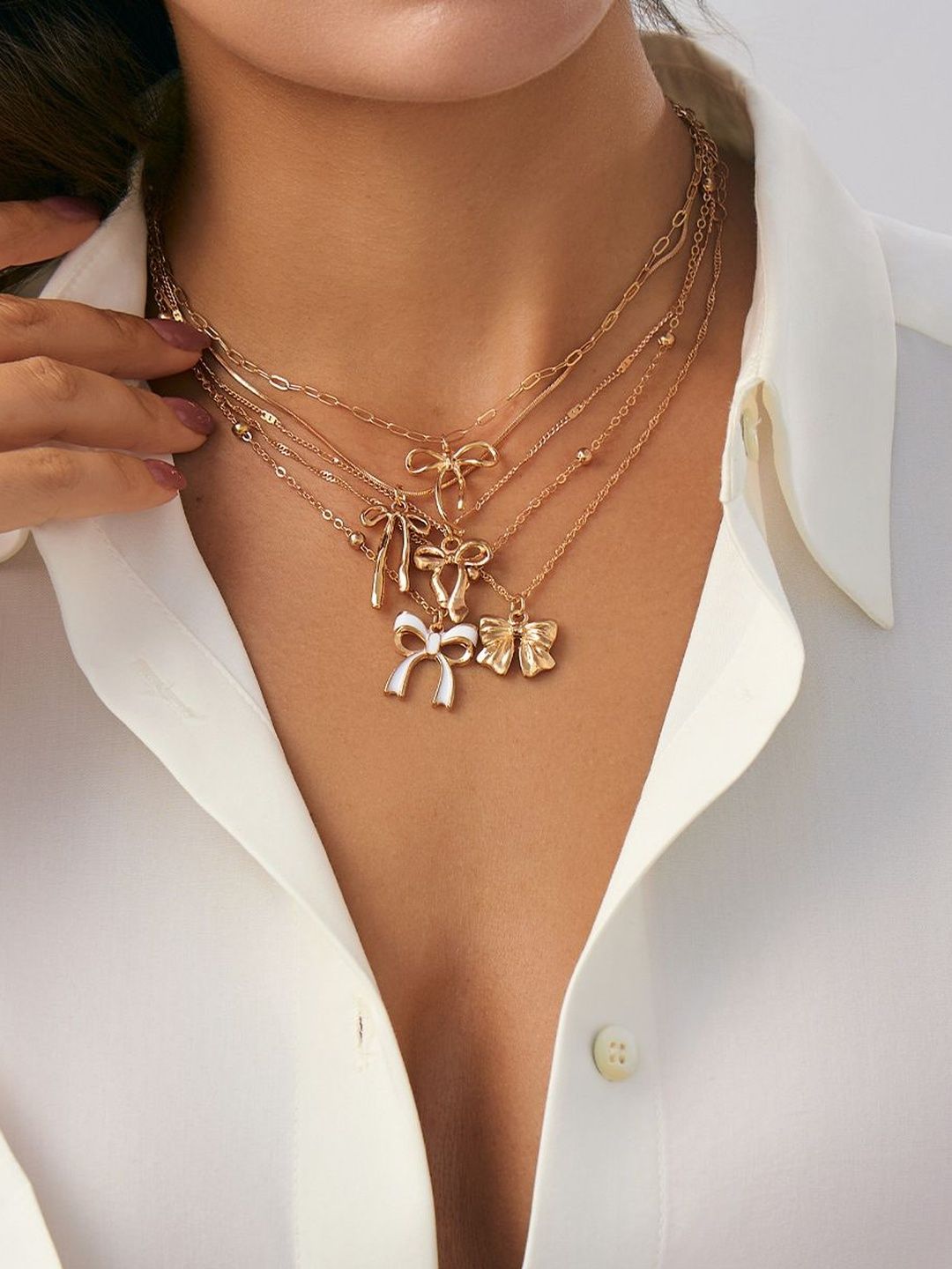 Gold-Plated Hand Painted Necklace