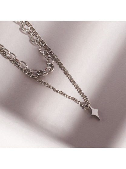 SALTY Men Stainless Steel Mono Chrome Classic Bracelet & Chain