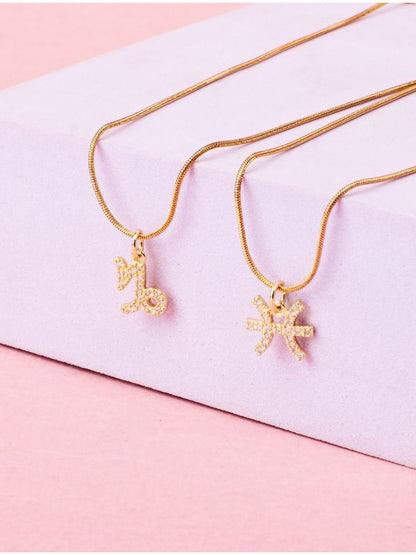 SALTY Set Of 2 Capricorn & Pisces Pendant With Chain