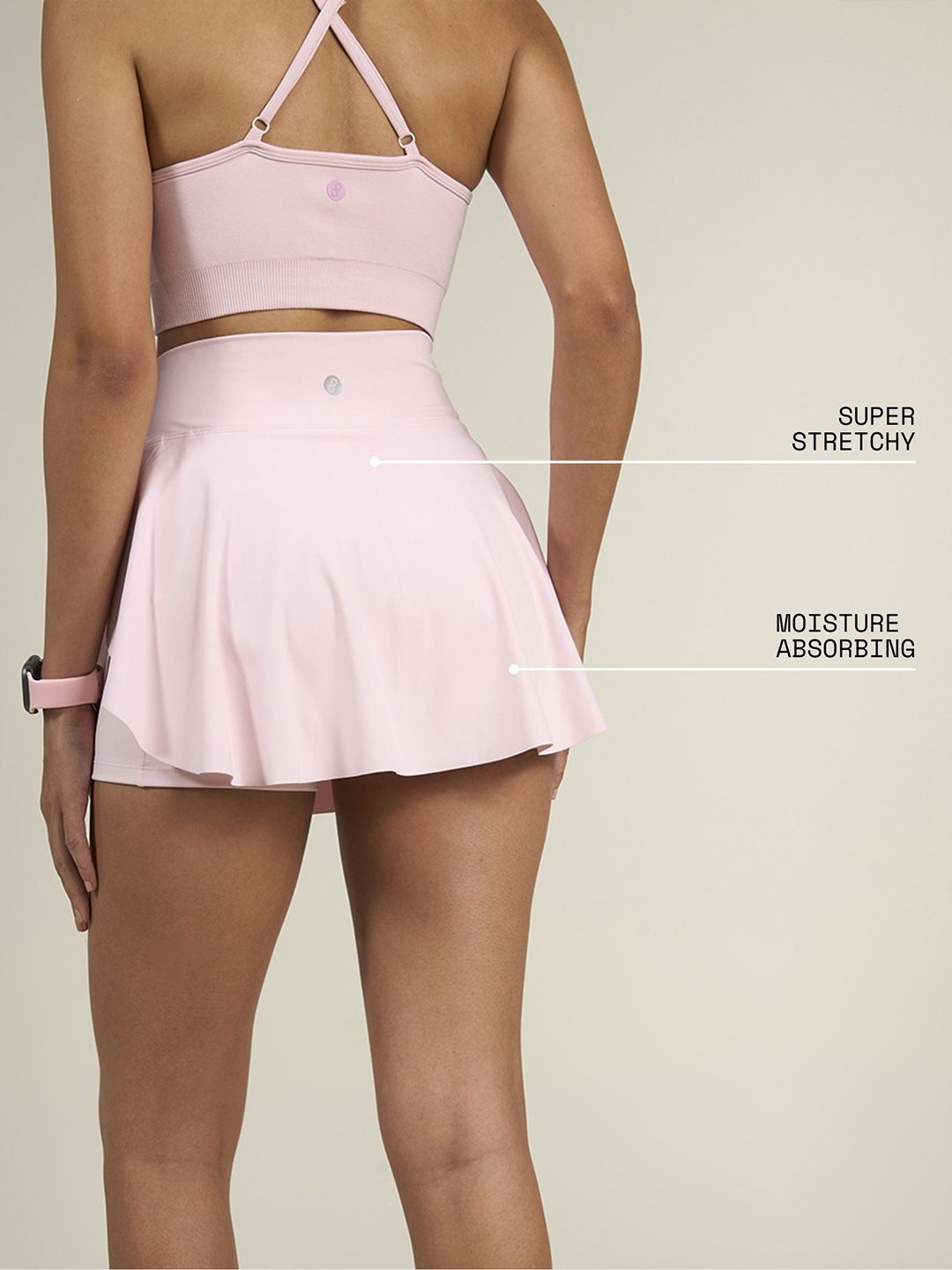 Women Blush Pink Swirl Tennis Skorts
