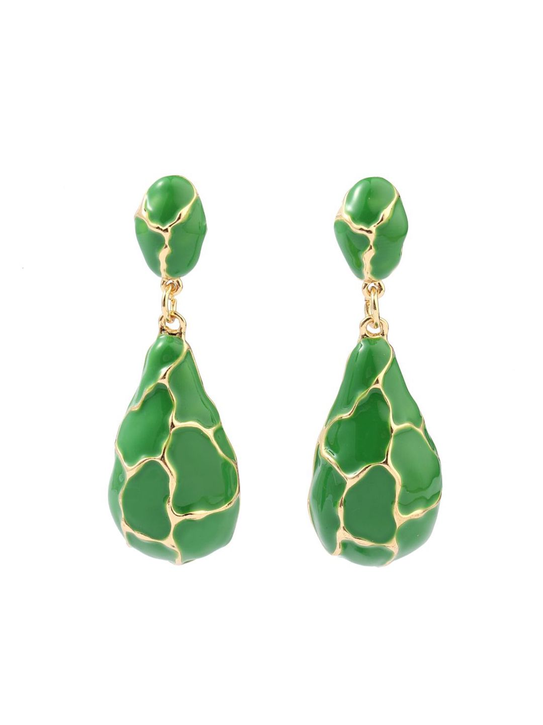 SALTY Pack of 2 Women Earthy Enamel Luxury Gold Earring