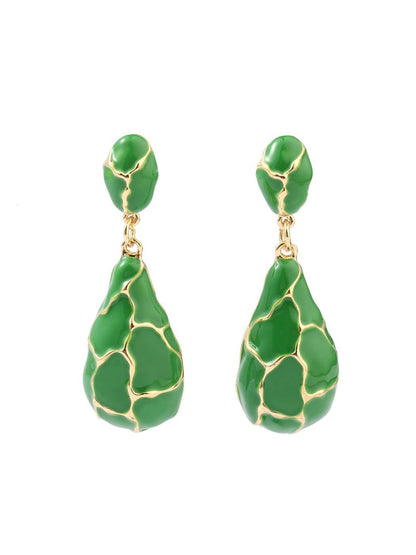 SALTY Pack of 2 Women Earthy Enamel Luxury Gold Earring
