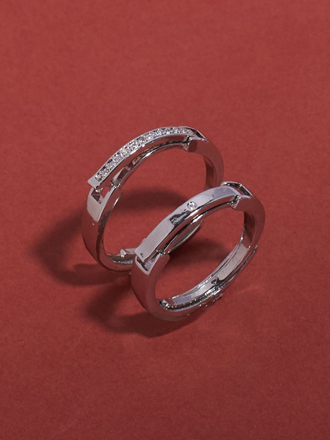 SALTY Set Of 2 Taken Coded Couple Stylish Adjustable Finger Ring