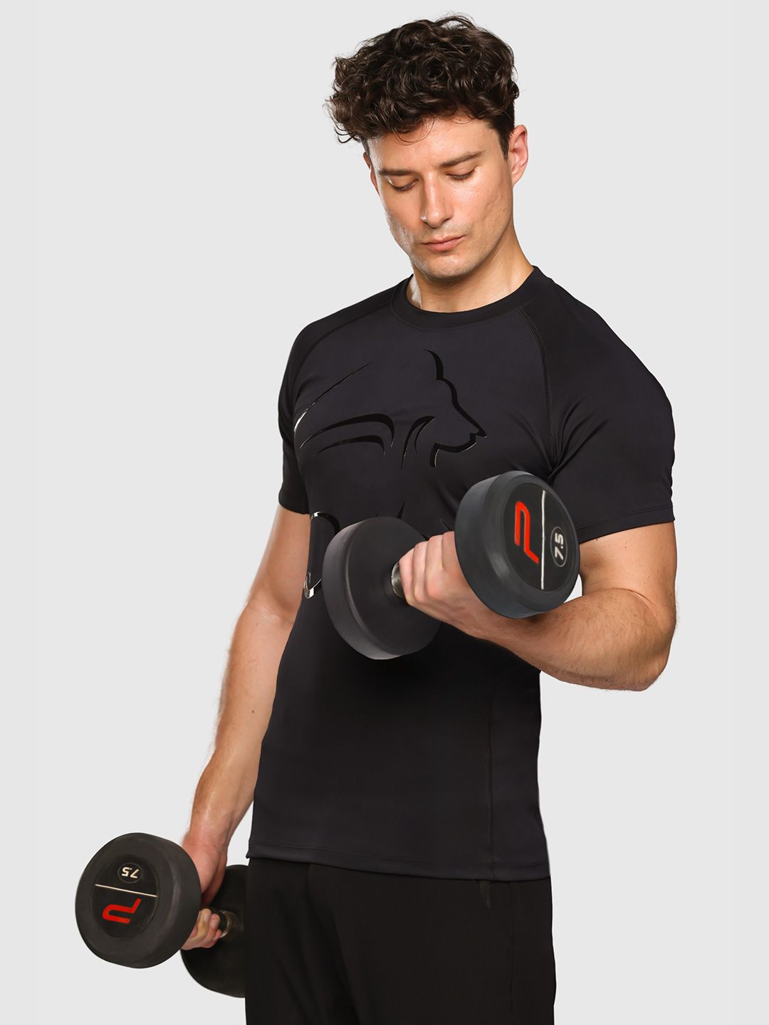 Men Graphic Printed Round Neck Compression T-shirt