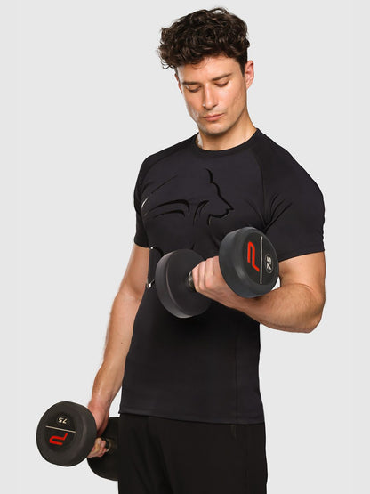 Men Graphic Printed Round Neck Compression T-shirt
