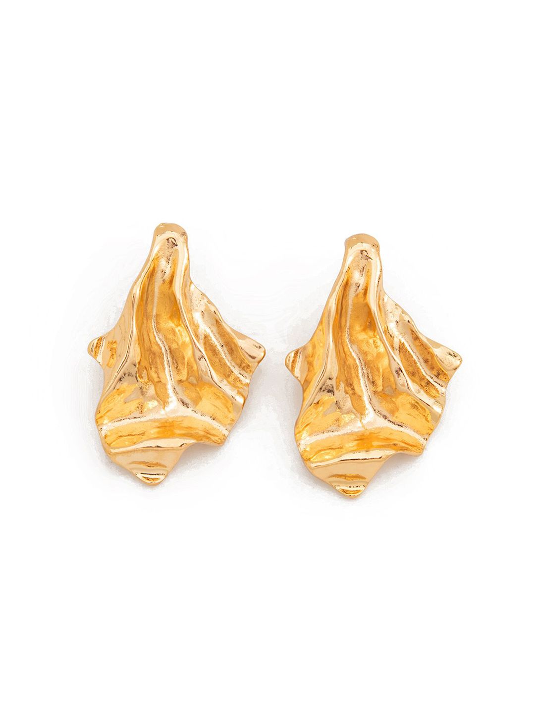 Gold-Plated Contemporary Drop Earrings