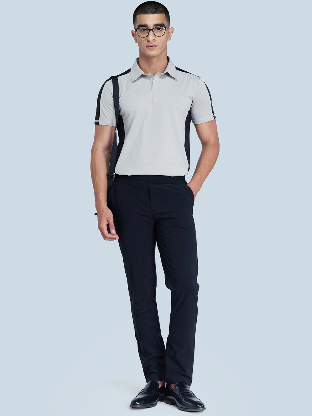 Men Black Workleisure Trousers
