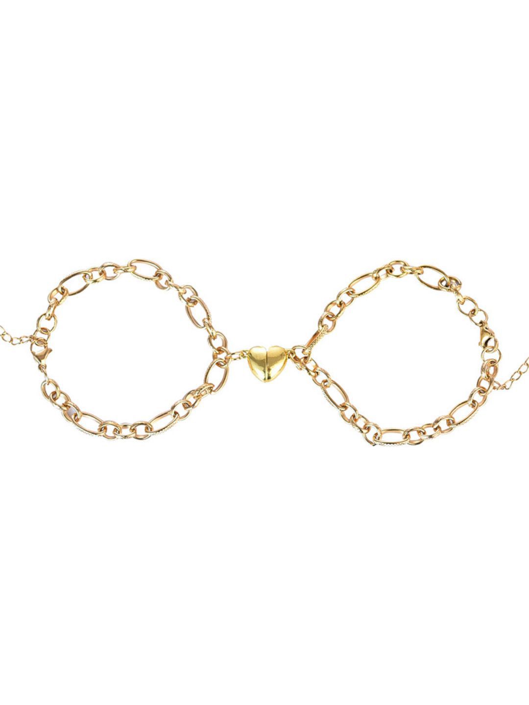 SALTY Pack of 2 Men Us Together Golden Magnetic Bands - Set Of 2
