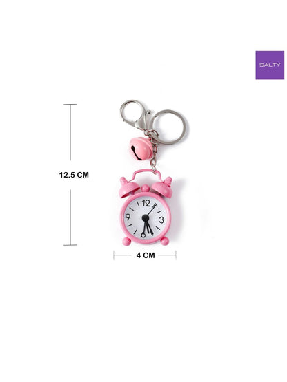 SALTY Pink & White Mini Alarm Clock Bag Charm