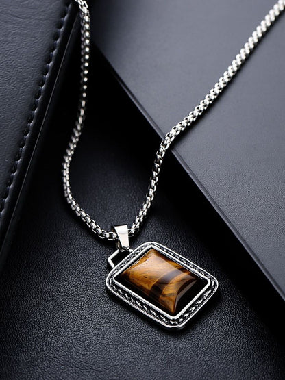 Stainless Steel Silver-Plated Artificial Stones Minimal Necklace