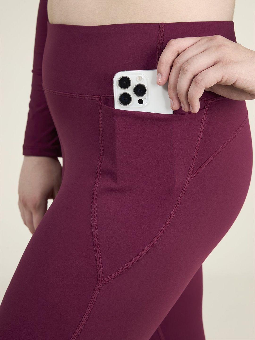 Burgundy Sculpt Core Leggings Tights