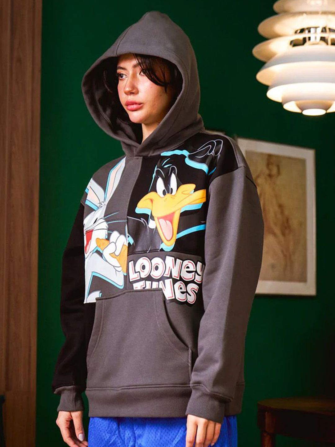 Women Graphic Best Duo Panel Printed Cotton Sweatshirt