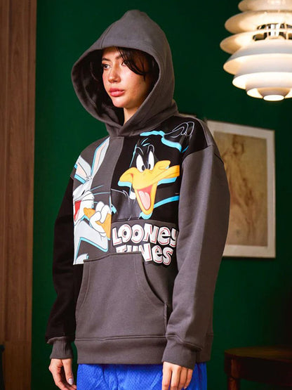 Women Graphic Best Duo Panel Printed Cotton Sweatshirt