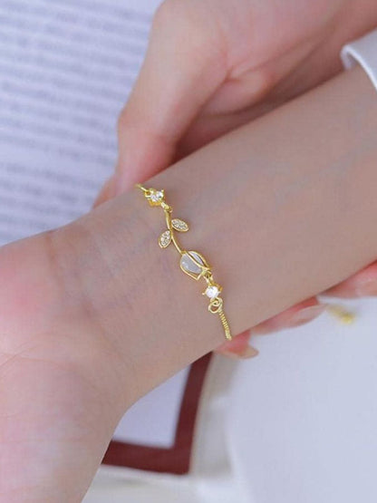 SALTY Women Stainless Steel Stone Studded Wraparound Bracelet
