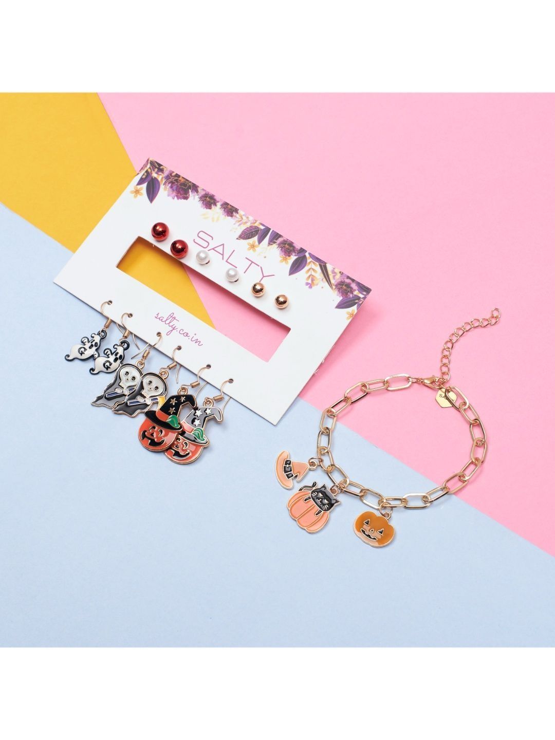 SALTY Set Of 6 Nevermore Nights Earrings & Bracelet Jewellery Set