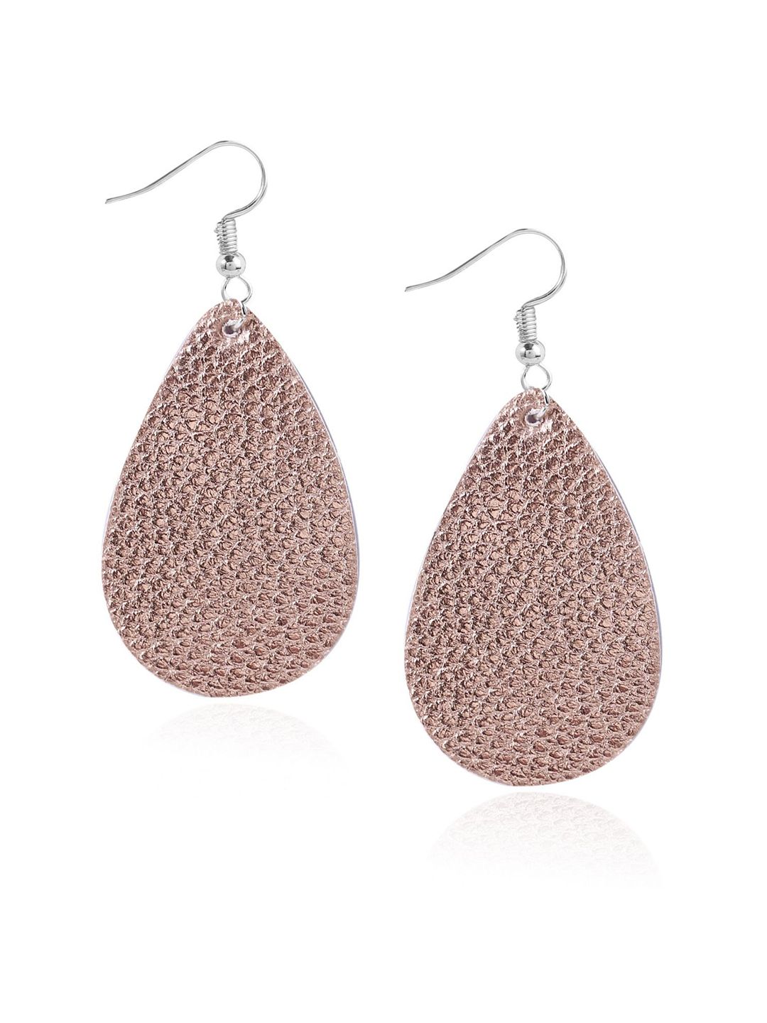 Silver-Plated Oval Shape Drop Earrings
