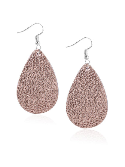 Silver-Plated Oval Shape Drop Earrings