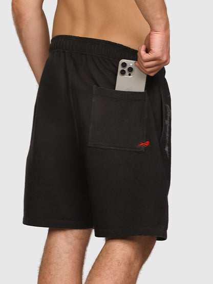 Men Printed Acid Wash Regular Fit Sports Shorts