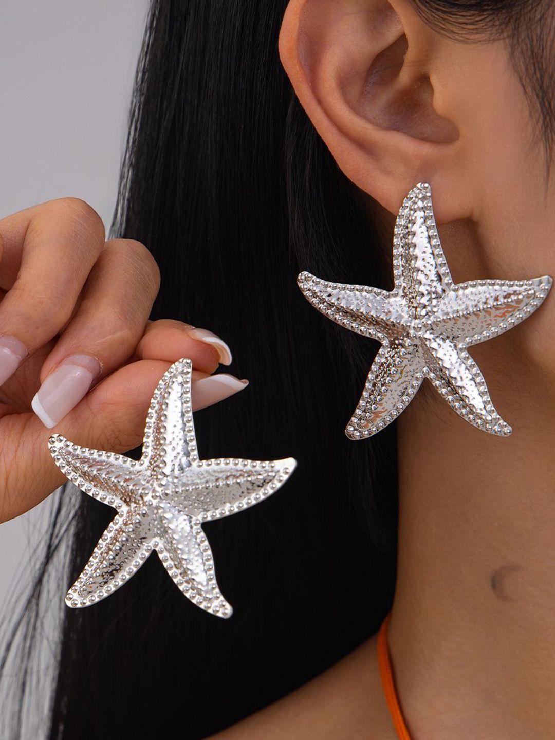 Silver-Plated Star Shaped Studs