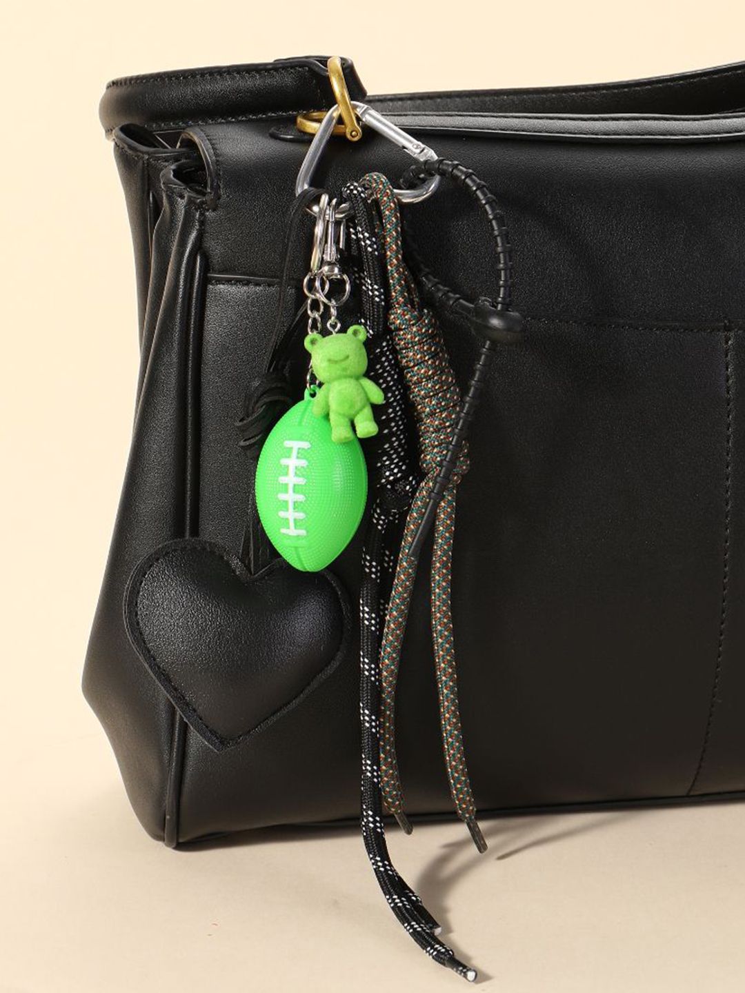SALTY Rugby Teddy & Black Heart Bag Charm